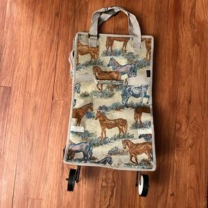 Vintage horse themed Rolling bag